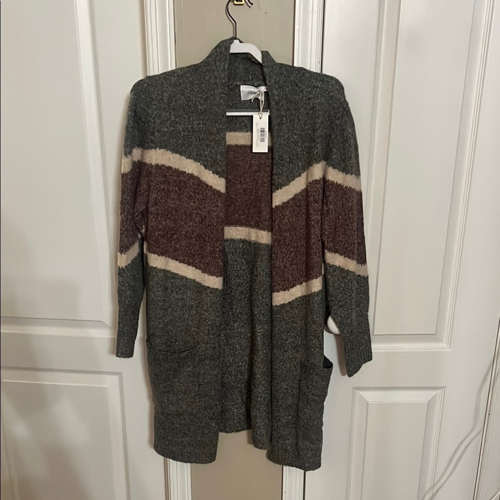 Lush Gray and Brown Women's Cardigan